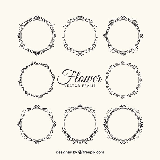 8 ornate floral frames