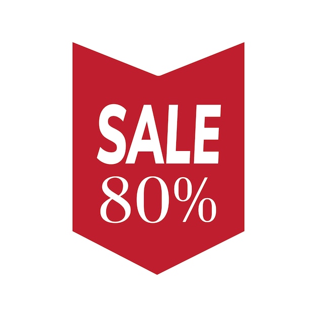 Free vector 80 percent off sale badge vector