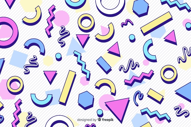 Free vector 80's colorful background geometric style