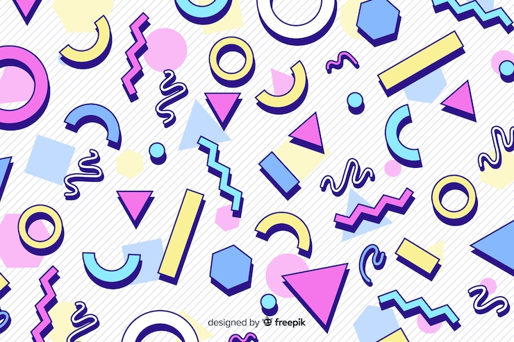Free Vector 80's colorful background geometric style