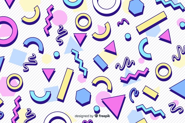 80's colorful background geometric style