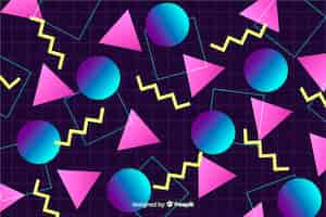 Free vector 80's geometric background flat design