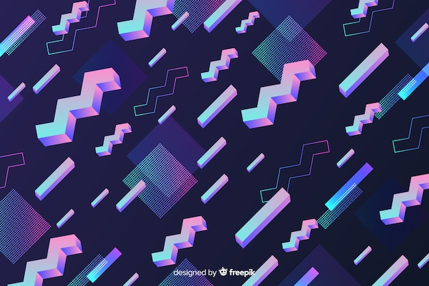 80's geometric colorful decorative background