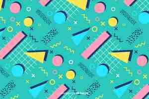 Free vector 80 style background with geometric shapes