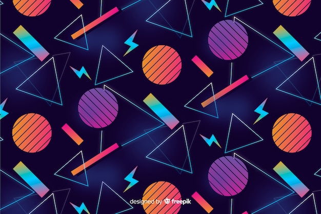 80 style background with geometric shapes