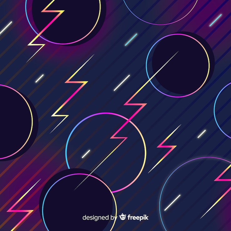Free Vector 80 style background with geometric shapes