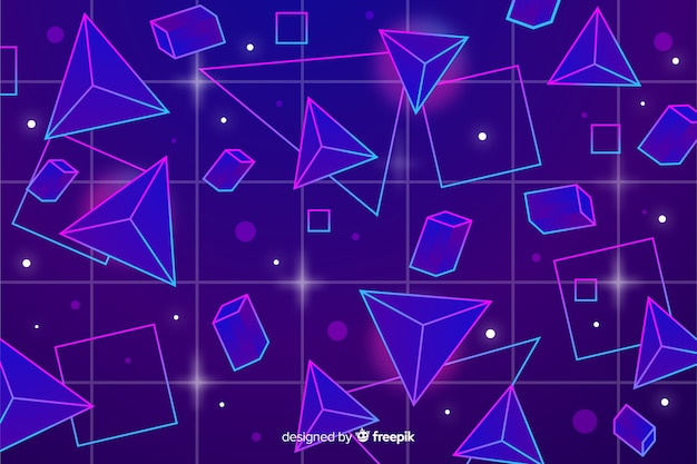 80 style background with geometric shapes