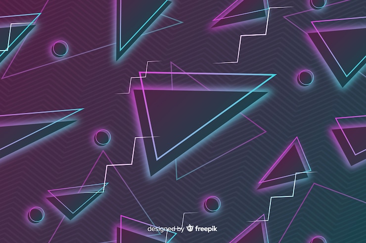 Free Vector 80 style background with geometric shapes