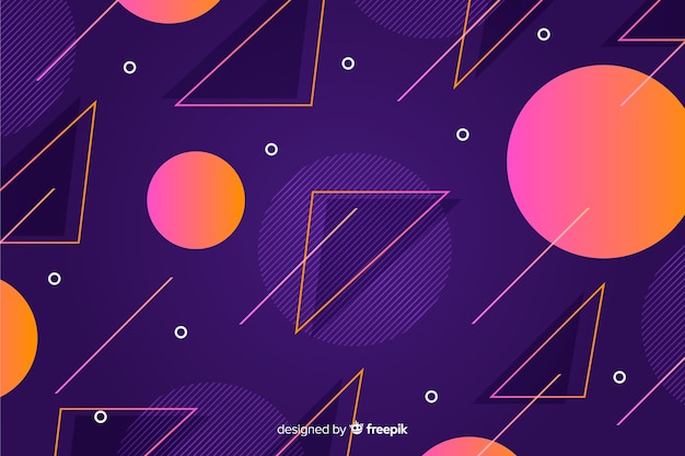 Бесплатное векторное изображение 80 стиль фона с геометрическими фигурами