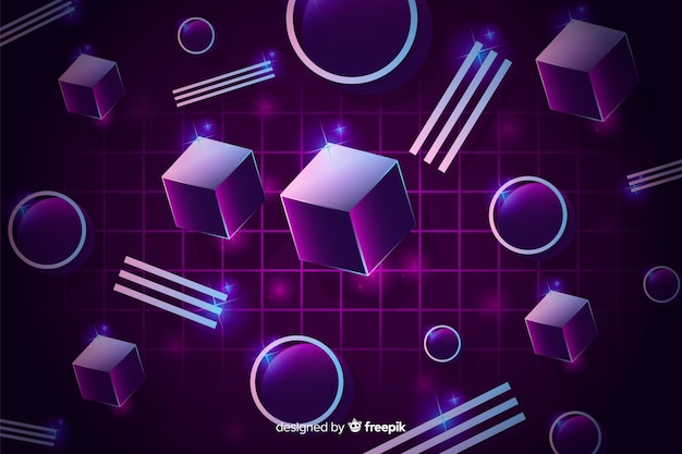 Free vector 80 style background with geometric shapes