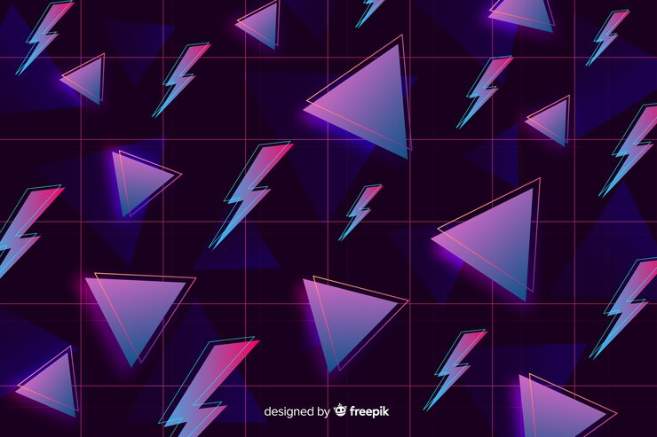 Free Vector 80 style background with geometric shapes