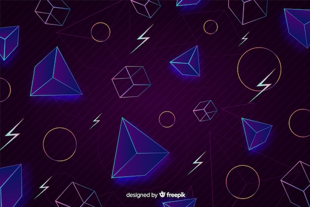 80 style background with geometric shapes