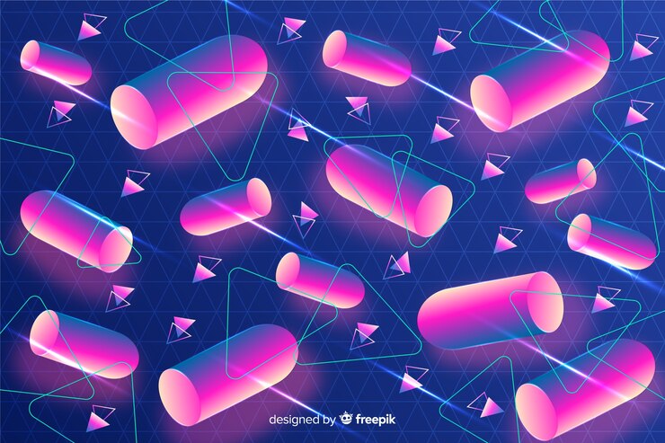 Free Vector 80 style background with geometric shapes
