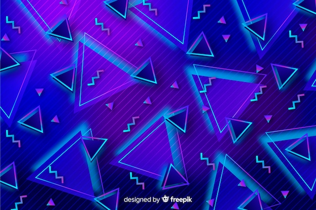 80 style background with geometric shapes