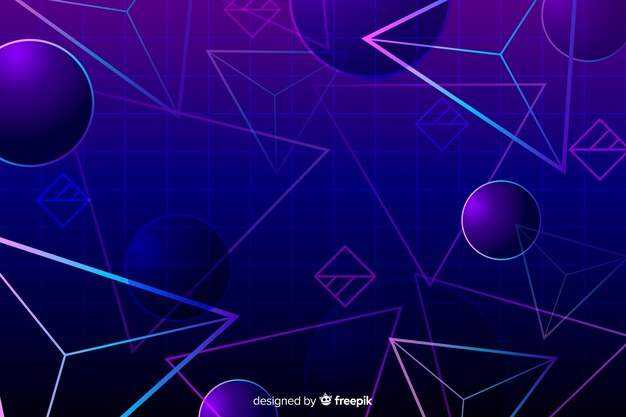 80 style background with geometric shapes