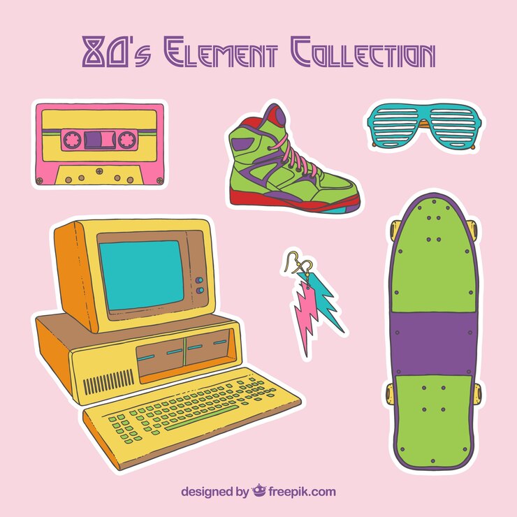 Free Vector 80s element set