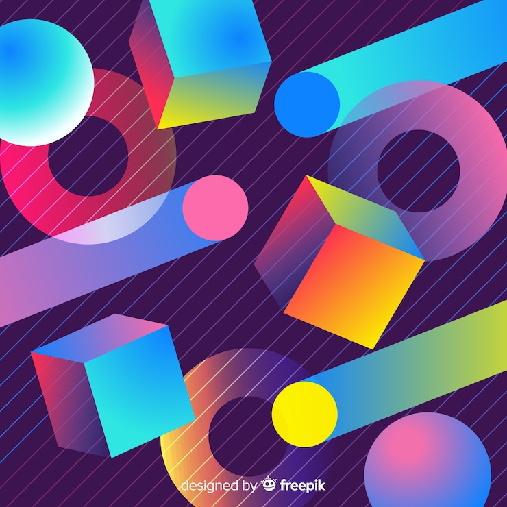 Free Vector 80s geometric background design with retro style