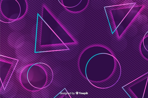 Free vector 80s geometric background design with retro style