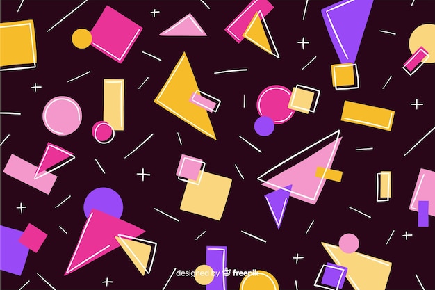 Free vector 80s geometric background design with retro style