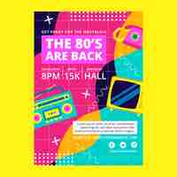 Free vector 80s party flat poster