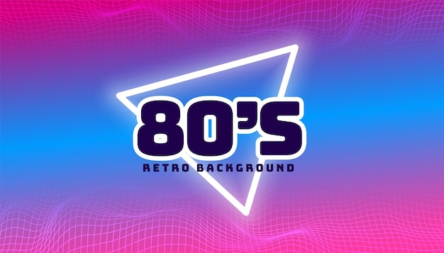 Sfondo di colori retrò anni '80 con forma triangolare