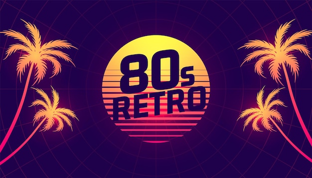 80s retro tropical gradient background