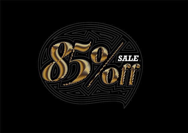 85% OFF Sale Discount Banner. Discount offer price tag. Vector Modern Sticker Illustration.