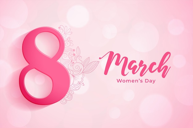 Free vector 8th march background for women's day celebration