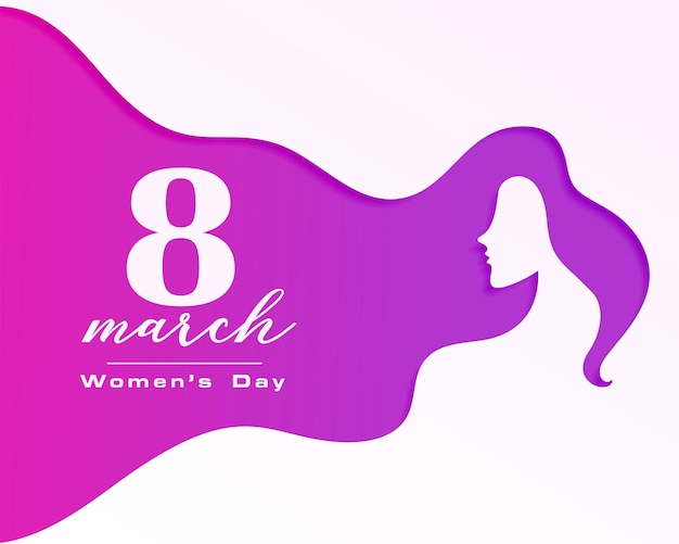 Free vector 8th march international women's day greeting card in paper cut style