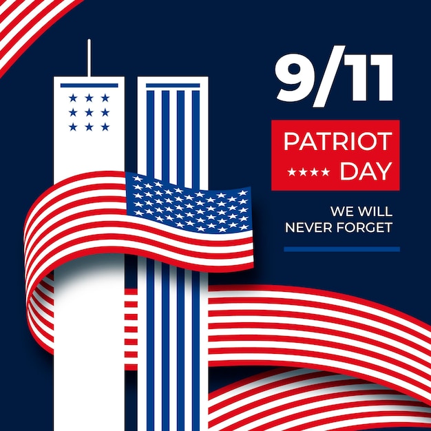 Vettore gratuito 9.11 illustrazione del giorno del patriota