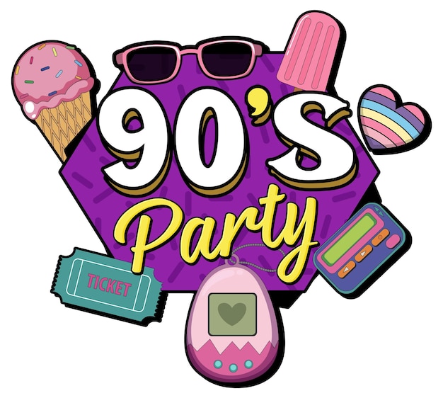 90s party banner template