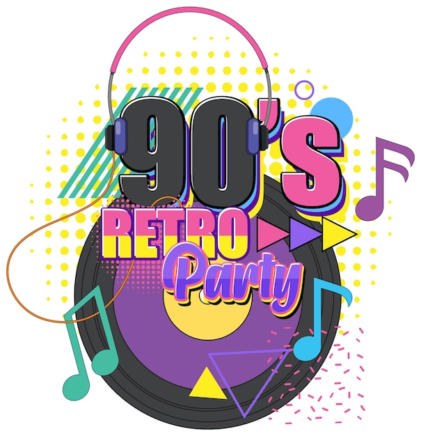 Free vector 90s party banner template