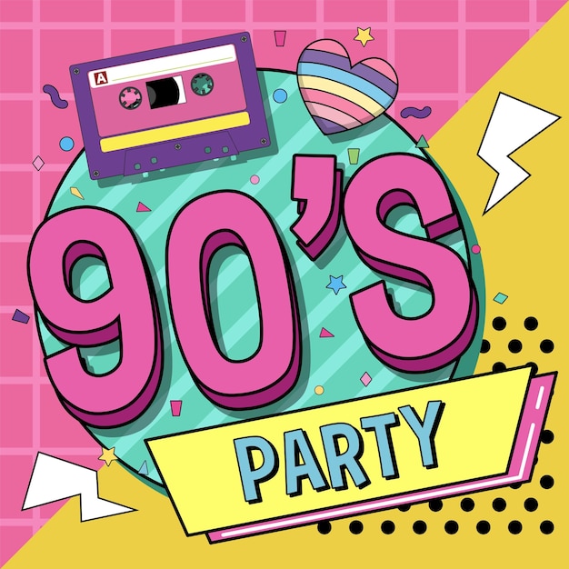 90s party poster template