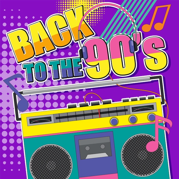 Free vector 90s party poster template