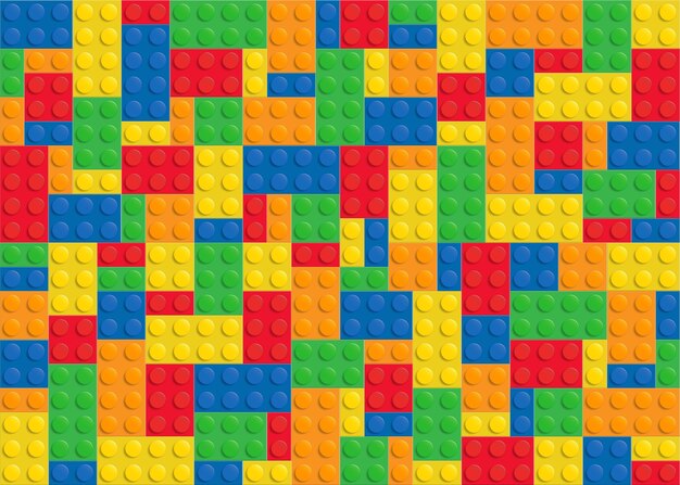 着色プラスチックビルディングブロック プレミアムベクター