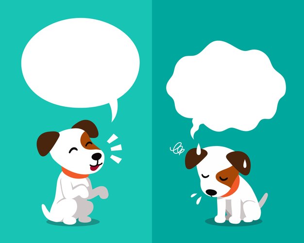 さまざまな感情を表現するブルテリア犬 プレミアムベクター