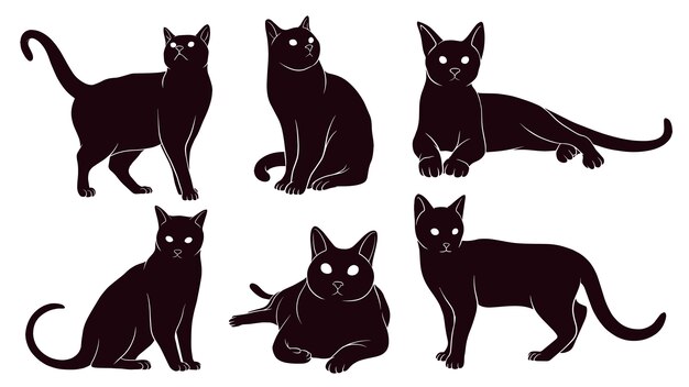 すべての動物の画像 新鮮な猫 顔 イラスト シルエット