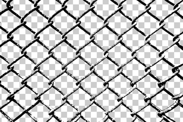 Бесплатное векторное изображение Черно-белый узор забора из звеньев цепи.