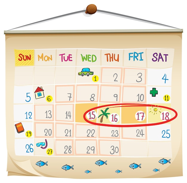 Бесплатное векторное изображение Календарь