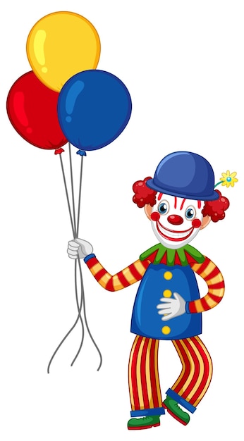 Бесплатное векторное изображение Клоунский мультяшный красочный персонаж