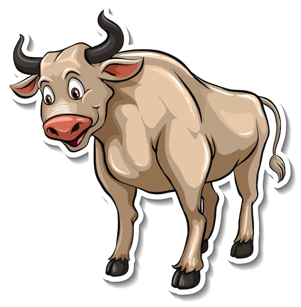無料ベクター かわいい牛の漫画の動物のステッカー