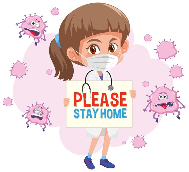 医者と多くの病気の患者のイラスト 無料のベクター