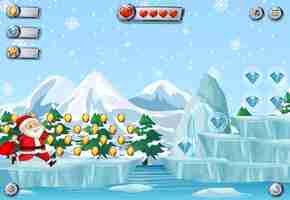 Бесплатное векторное изображение Шаблон игры снег фон