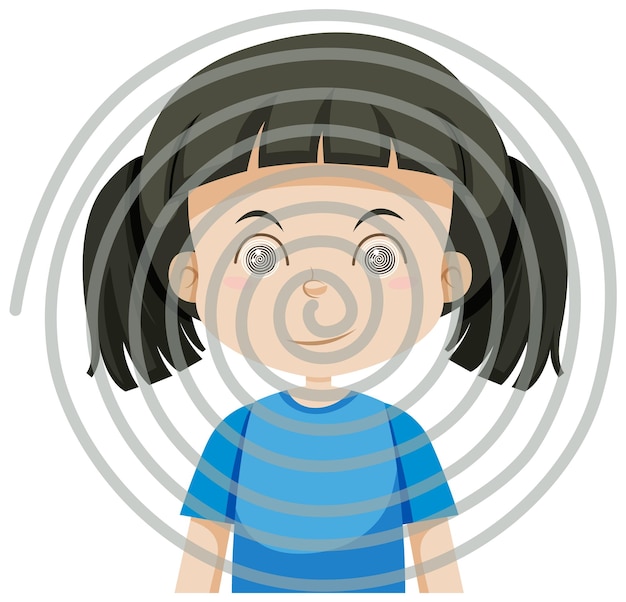 Бесплатное векторное изображение Девушка, загипнотизированная иллюзией спирали фрейзера