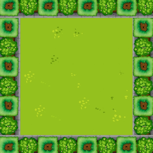 Бесплатное векторное изображение Рамка из зеленого сада с copyspace