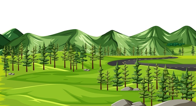 Бесплатное векторное изображение Зеленый природный пейзаж