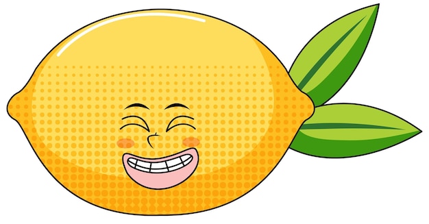 Бесплатное векторное изображение Лимонный персонаж мультфильма на белом фоне