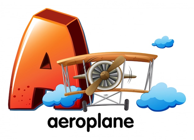 Бесплатное векторное изображение Буква а для самолета