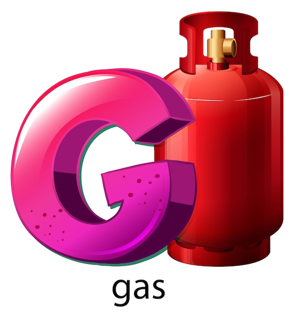Бесплатное векторное изображение Буква g для газа