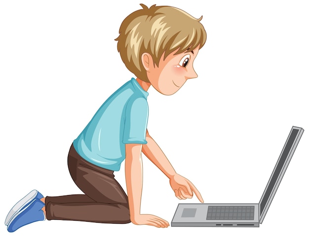 Бесплатное векторное изображение Мультфильм о ноутбуке